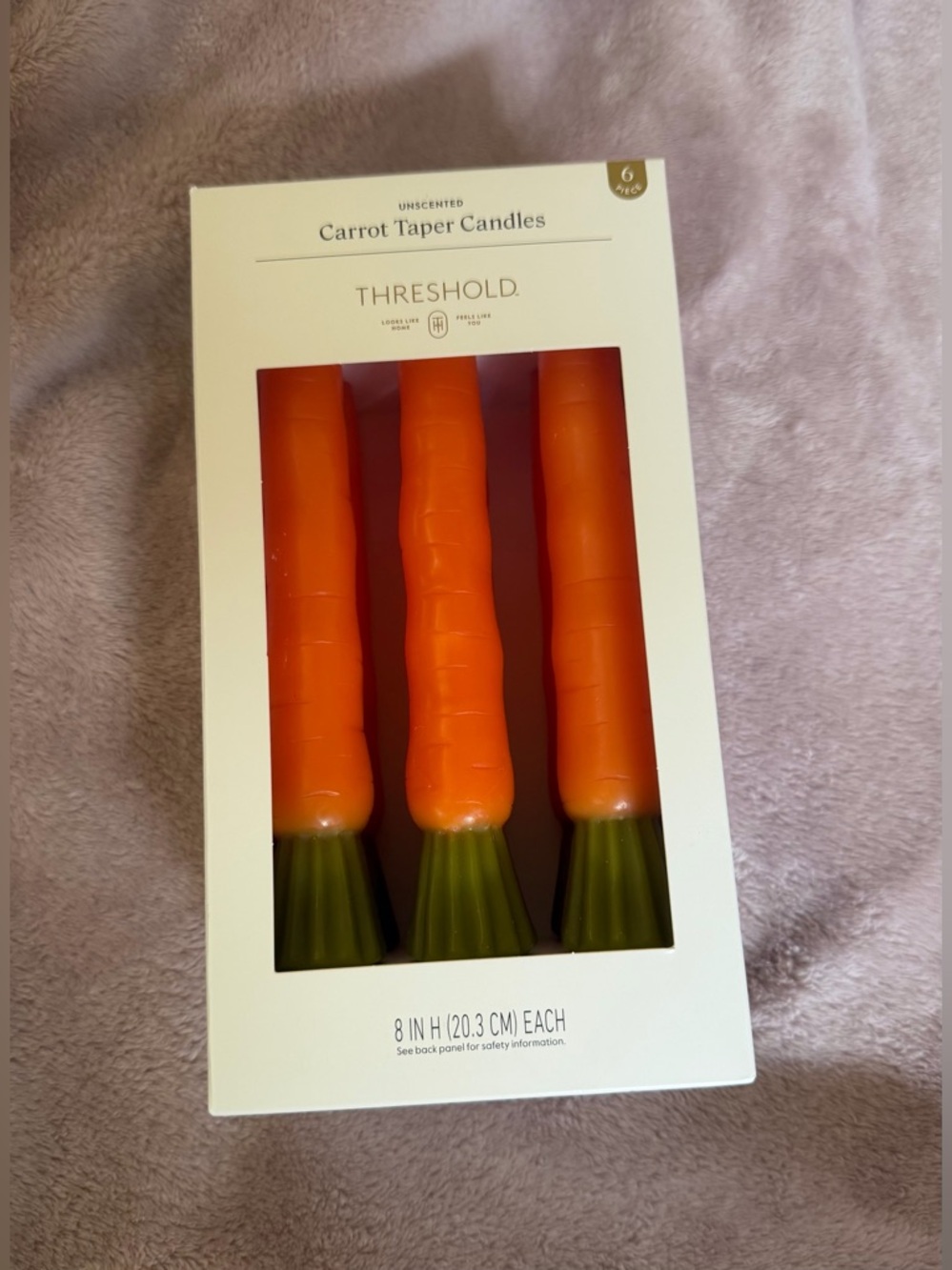 6pk Carrot Taper Candle Set / 2 sets of 3 Taper Candleholders - Picture 5 of 14